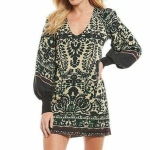 Free People Music and Lyrics Knit Sweater Mini Dress In Black Combo